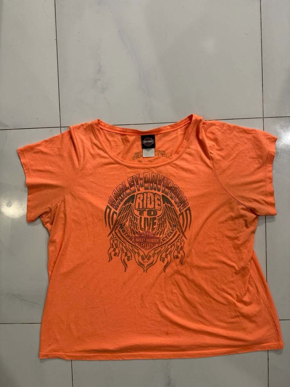 Harley Davidson Ride To Live T-Shirt Size 3X Orange